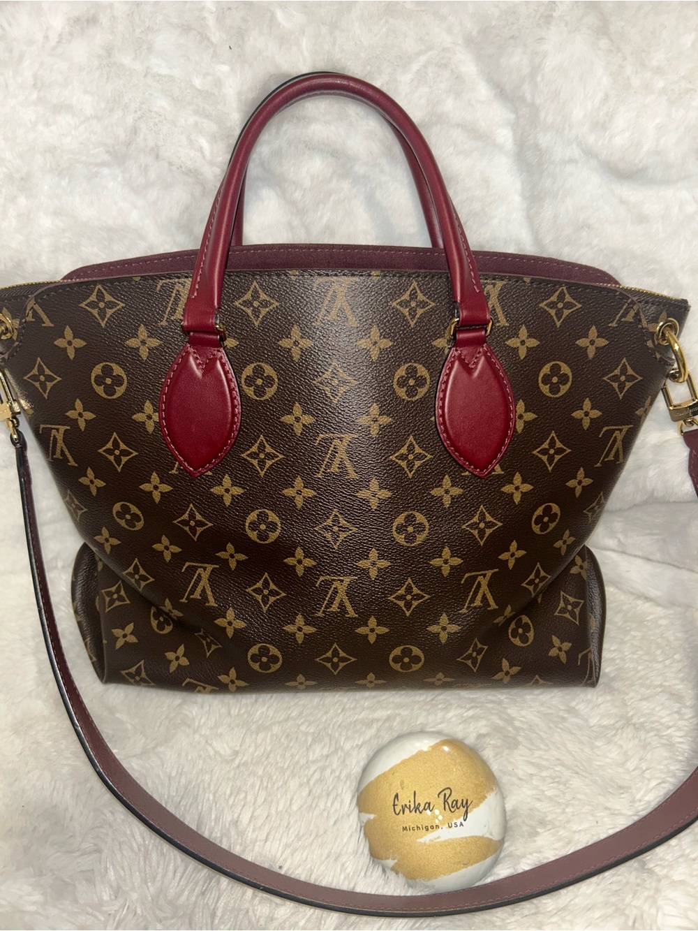 Louis Vuitton Monogram Canvas Flower Tote MM Bordeaux - Picture 5 of 16